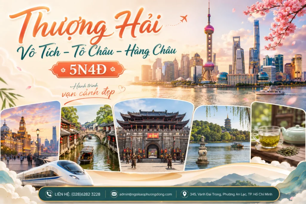 THƯỢNG HẢI – VÔ TÍCH – TÔ CHÂU – HÀNG CHÂU – 5N4D